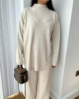 OVERSIZED OATMEAL KNITSET