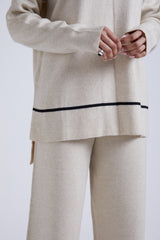 CREAM STRIPED KNIT SET