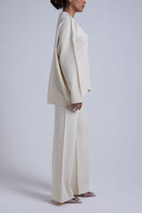 OVERSIZED CREAM RIBBED SET