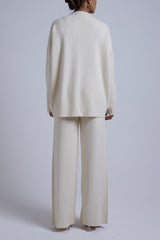 OVERSIZED CREAM RIBBED SET